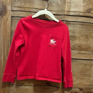 Vineyard Vines Kids' Bright Red Long Sleeve Tee